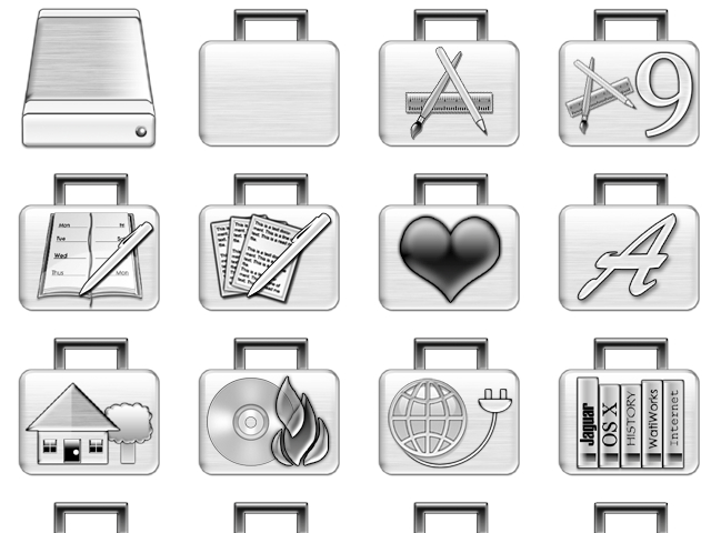 Brushed Metal Folder Icons