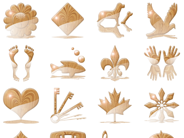 Aqua Woodcut Icons